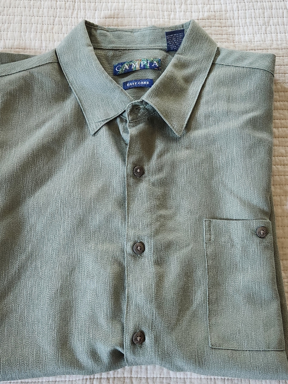 Campia Easy Care Button Up Short Sleeve Size XL